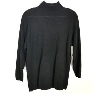 VTG Helen HSU Women Santana Knit 2 Pc. Sweater Sz L Skirt  Sz M  Suit  Black